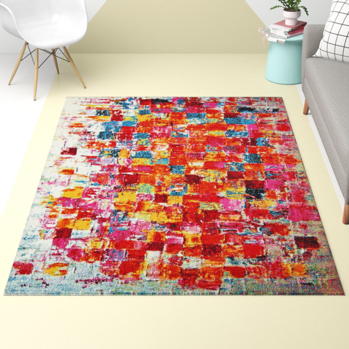 Hashtag Home Andrei Red/Yellow Area Rug & Reviews Wayfair